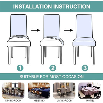 Huoleo Velvet Dining Chair Cover Set Of 2,Soft Plush Parsons Chair Slipcover Removable Washable Thick Durable Chair Protector Cover For Kitchen Hotel Restaurant Ceremony-Dark Blue-Set Of 2