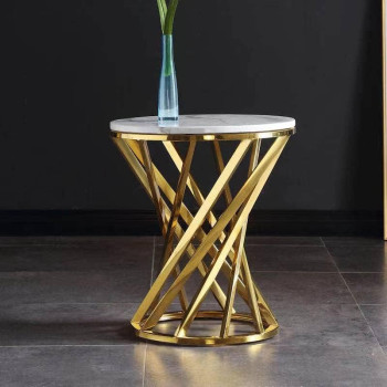 Furniture Luxury Table Gold Marble Side Table For Living Room Bedroom Table