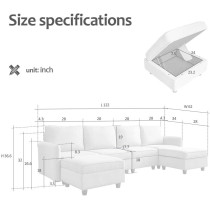 U Shape Luxury Sofa Set Modern Design Furniture Sectional Couch Living Room Sofas (Green)