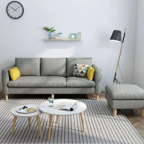 Maple Sectional Fabric Sofa Set Cotton Furniture Home Apartment Hotel Green (Grey)