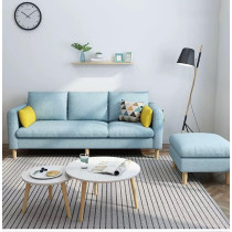 Maple Sectional Fabric Sofa Set Cotton Furniture Home Apartment Hotel Green (Light Blue)