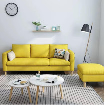 Maple Sectional Fabric Sofa Set Cotton Furniture Home Apartment Hotel Green (Yellow)
