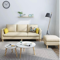 Maple Sectional Fabric Sofa Set Cotton Furniture Home Apartment Hotel Green (Beige)