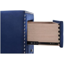 Velvet Fabric Night Stand With Two Drawers