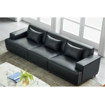 Commercial Office Sofa 3+2+1 Seater Meeting And Negotiation Leather Set Furniture For Living Room And Reception Area(Without Chair And Table) (Black)