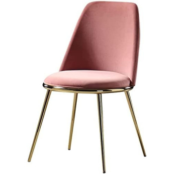 ZHANGWJ Dining Chairs Set Office Reception Chairs Kitchen Dining Chairs Living Room Chairs With Metal Legs Velvet Seat And Backrests For Office Lounge Dining Kitchen Bedroom Chairs (Colour : Pink)