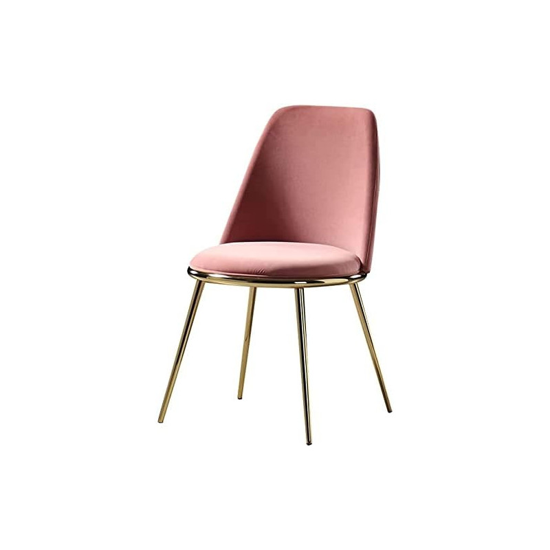 ZHANGWJ Dining Chairs Set Office Reception Chairs Kitchen Dining Chairs Living Room Chairs With Metal Legs Velvet Seat And Backrests For Office Lounge Dining Kitchen Bedroom Chairs (Colour : Pink)