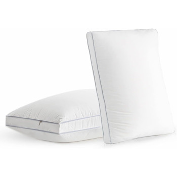 Bed Pillows For Sleeping, Standard Size Cooling Pillows Set Of 2, Hotel Collection Sleeping Pillow, Soft And Supportive Gusseted Pillows For Side, Back And Stomach Sleepers