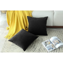 Home Liwa Decorative Velvet Zippered Throw Pillow Covers With Pillow Insert For Sofa Couch Bed, Can, Set Of 2, Luxury Soft Cushion Cases With Pillow Insert (40X40 Cm, Purple)