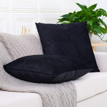 Home Liwa Decorative Velvet Zippered Throw Pillow Covers With Pillow Insert For Sofa Couch Bed, Can, Set Of 2, Luxury Soft Cushion Cases With Pillow Insert (40X40 Cm, Purple)