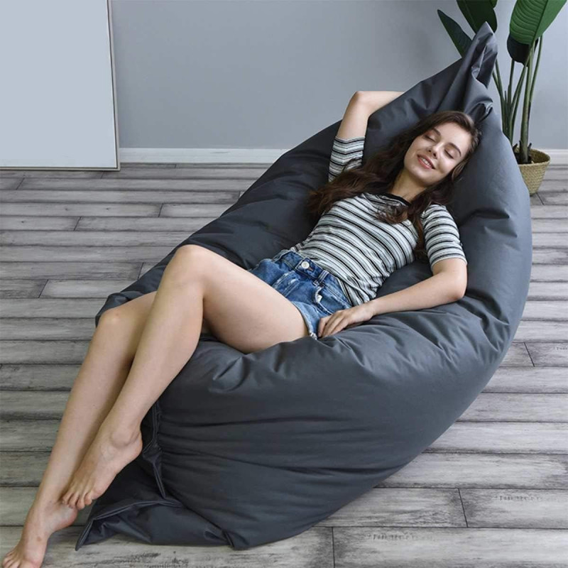 Velvet Soft Lounger Seat Bean Bag Puff Lazy Beanbag Sofas Cover without  Filler