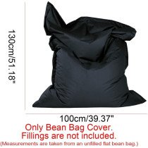 ZHCWT Square Sofa Cover Chairs Without Filler Waterproof Lounger Seat Bean Bag Puff Couch Tatami Living Room Furniture (Colour : Black)