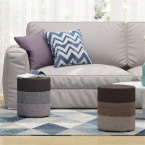 ZHONGQI Chair Stool Creative Footstool Ottoman Pouffe Stool,Sofa Dressing Change Shoes Bench Upholstered-Living Room Footrest Small Chair Seat Pouf Beanbag,Linen Fabric (Brown) (Size : Round),Size:Round: Beauty