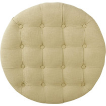 Homepop Button Tufted Round Storage Ottoman - Tan Woven