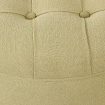 Homepop Button Tufted Round Storage Ottoman - Tan Woven