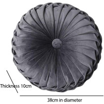 Melag Chair Seat Pads 6Pack Velvet Round Throw Pillow Handmade Round Pleated Floor Pillow Filled Cushionaâ€šPumpkin Chair Cushion Couch Floor Filled Cushion For Home Sofa Chair Bed Car Decor(Diameter 38*10Cm)