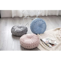 Melag Chair Seat Pads 6Pack Velvet Round Throw Pillow Handmade Round Pleated Floor Pillow Filled Cushionaâ€šPumpkin Chair Cushion Couch Floor Filled Cushion For Home Sofa Chair Bed Car Decor(Diameter 38*10Cm)