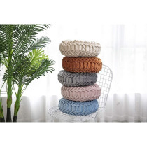 Melag Chair Seat Pads 6Pack Velvet Round Throw Pillow Handmade Round Pleated Floor Pillow Filled Cushionaâ€šPumpkin Chair Cushion Couch Floor Filled Cushion For Home Sofa Chair Bed Car Decor(Diameter 38*10Cm)