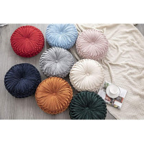 Melag Chair Seat Pads 6Pack Velvet Round Throw Pillow Handmade Round Pleated Floor Pillow Filled Cushionaâ€šPumpkin Chair Cushion Couch Floor Filled Cushion For Home Sofa Chair Bed Car Decor(Diameter 38*10Cm)
