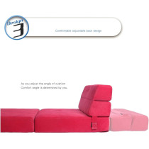 XinQing-Lazy Sofa Fabric Sofa Lazy Sofa Bed Folding Sofa Bedroom Bay Window Comfortable Tatami Removable And Washable Thick 150 Ã— 70 Ã— 15Cm (Colour : Rose Red)