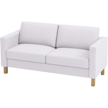 Sofa Work Heavy Cotton Karlstad 2 Seater Loveseat Sofa Cover (Sofa Width: 162Cm) Replacement Is Compatible For Ikea Karlstad Slipcover (Cotton White)