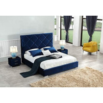 Avon Furniture Factory (LLC) Chic C46 Velvet Fabric Canton European Upholstered Bed - King Size