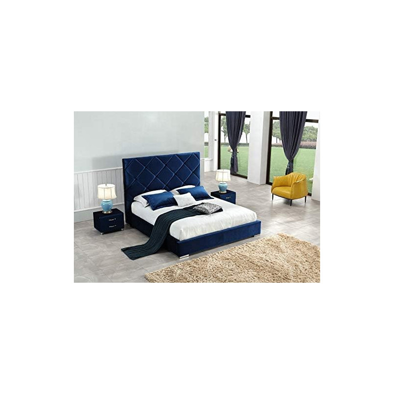 Avon Furniture Factory (LLC) Chic C46 Velvet Fabric Canton European Upholstered Bed - King Size