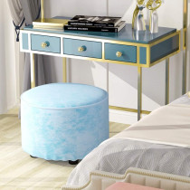 HYXI-Stool Round Footstool Soft Velevt Ottoman Foot Stool Makeup Dressing Stool Sofa Change Shoes Low Stool Removable And Washable Cover Max Load 60Kg (2 Sizes)