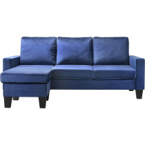 Glory Furniture Jessica, Navy Blue Sofa Chaise, 33" H X 77" W X 52" D