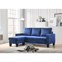 Glory Furniture Jessica, Navy Blue Sofa Chaise, 33" H X 77" W X 52" D