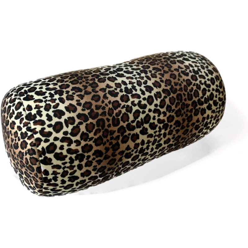 Cushie Pillows 7 Inches X 12 Inches Microbead Bolster Squishy/Flexible/Extremely Comfortable Roll Pillow - Leopard