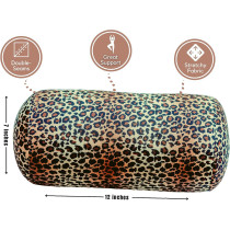 Cushie Pillows 7 Inches X 12 Inches Microbead Bolster Squishy/Flexible/Extremely Comfortable Roll Pillow - Leopard