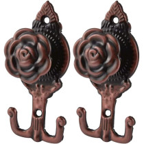 Set Of Rose Curtain Drapery Tiebacks Hook Holder