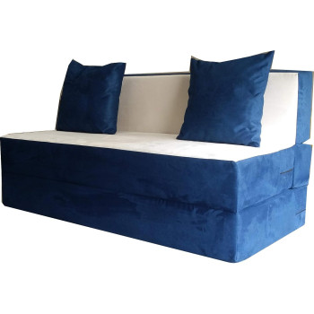 Sana 3 Seater With 2 Cushions Sofa Set - Dark Blue And Off White
