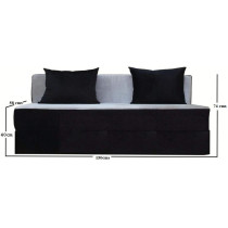 Sana 3 Seater With 2 Cushions Sofa Set - Dark Blue And Off White