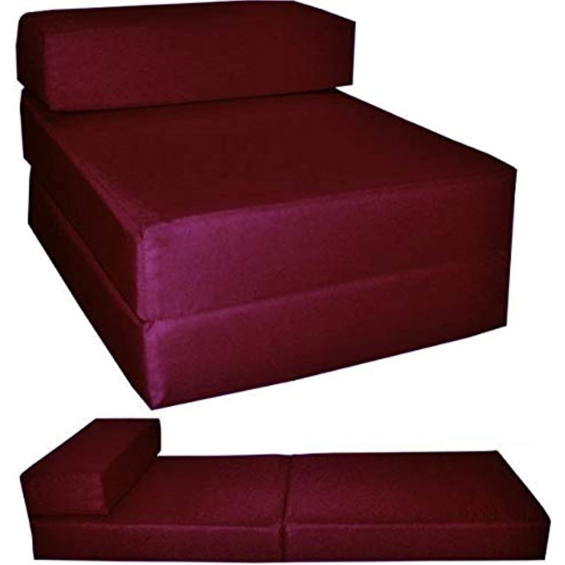Zena Black Stallion Single, Fold Out, Z Sofa Cum Bed - Burgundy