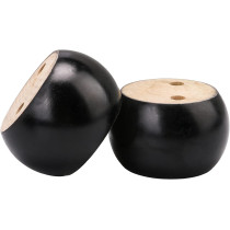 Doublelife Furniture Legs 4Pcs 50Mm Height Black Eucalyptus Wood Round Bun Furniture Feet