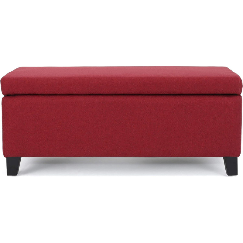 Christopher Knight Home Breanna Fabric Storage Ottoman, Deep Red