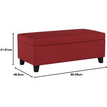 Christopher Knight Home Breanna Fabric Storage Ottoman, Deep Red