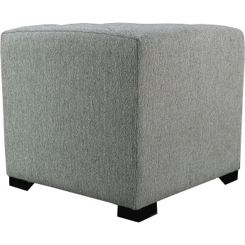 MJL Furniture Designs Upholstered Cubed/Square Olivia Series Ottoman, 17" X 19" X 19", Smoke Grey