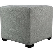 MJL Furniture Designs Upholstered Cubed/Square Olivia Series Ottoman, 17" X 19" X 19", Smoke Grey