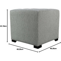 MJL Furniture Designs Upholstered Cubed/Square Olivia Series Ottoman, 17" X 19" X 19", Smoke Grey