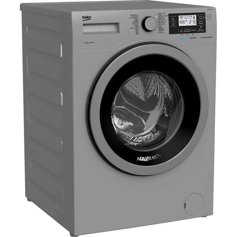 Beko 10 Kg 1400 Rpm Free Standing Front Load Washing Machine, Gray Color - Wte1014S"Min 1 Year Manufacturer Warranty"