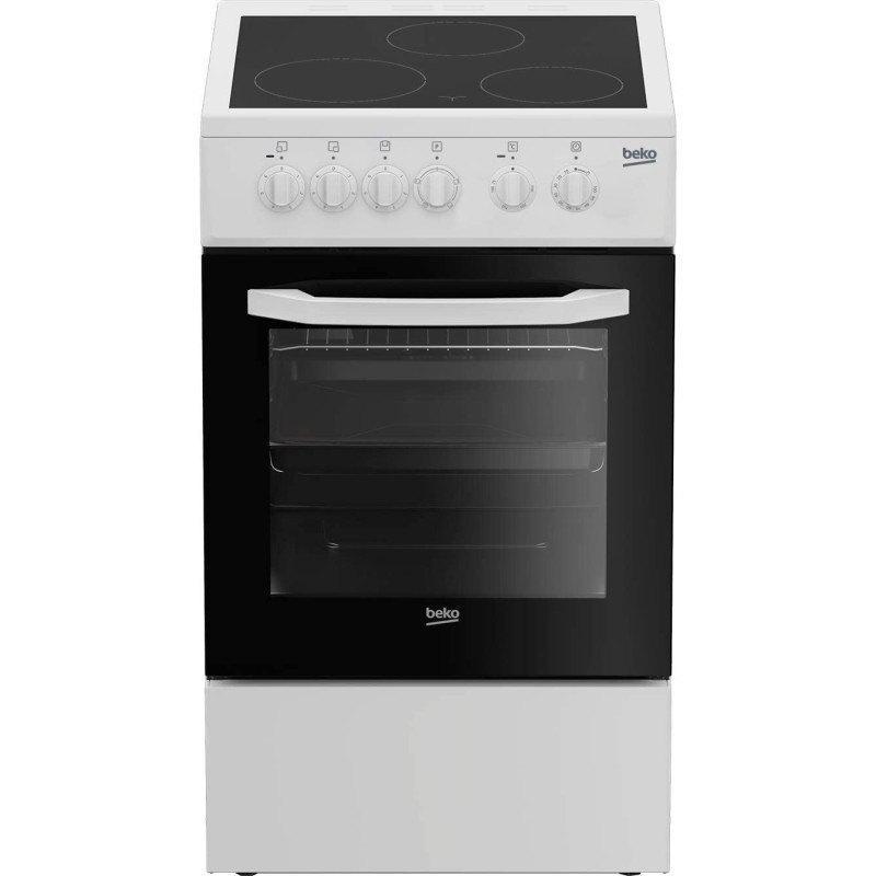 Beko 50 X 50 cm, 3 Ceramic Burners, Free standing Creamic Cooker, White - CSS48100, 1 Year Warranty