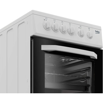 Beko 50 X 50 cm, 3 Ceramic Burners, Free standing Creamic Cooker, White - CSS48100, 1 Year Warranty