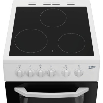 Beko 50 X 50 cm, 3 Ceramic Burners, Free standing Creamic Cooker, White - CSS48100, 1 Year Warranty