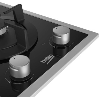 Beko Built-In 2 Gas Hob Glass, 30 cm, HDMS 32220 FX, 1 Year Warranty