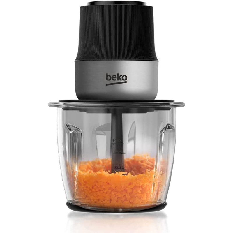 Beko CHG 81442 BX Food Chopper, 400 W Motor, 1000 ml Glass Bowl, Inox Housing, 2 speed settings, Stainless steel 2 blades