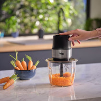 Beko CHG 81442 BX Food Chopper, 400 W Motor, 1000 ml Glass Bowl, Inox Housing, 2 speed settings, Stainless steel 2 blades