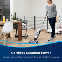 Bissell , CrossWave Cordless Advanced Pro (25825), 3 in 1 Cordless Power, Vacuum, Wash & Dry, Multi-Surface Cleaning, with 2-Tank Technology & Self-Cleaning Cycle-2 years manufacturing warranty